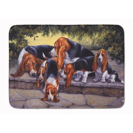 Carolines Treasures Carolines Treasures BDBA0276RUG Basset Hound Puppies; Momma & Daddy Machine Washable Memory Foam Mat BDBA0276RUG